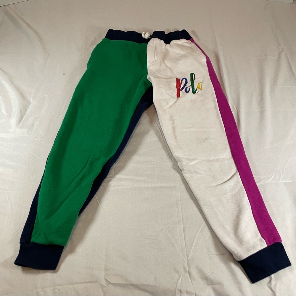 Polo Ralph Lauren Boys‎ Colorblock Fleece Sweatpants Multi Color M 10-12 Joggers